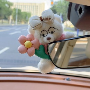 Ornement de rétroviseur en peluche Ours de dessin animé 11CM-30CM Décoration créative pour l'intérieur de la voiture Support pour pare-soleil - Product Image 4
