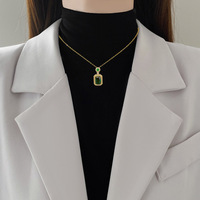 Collier Pendentif Trèfle à Quatre Feuilles Rétro Chic, Or/Argent, Double Port, Cœur d'Amour, Bijou Gothique, Ras-de-cou