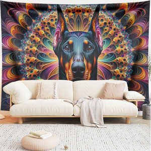 Tùy Chỉnh Con Chó Mặt Trăng Giai Đoạn Cây Trong Cuộc Sống Tấm Thảm Thiên Nhiên Hoa Nhà Máy Boho Mandala Tinh Thần Tấm Thảm Tường Treo Cho Trang Trí Nội Thất - Product Image 1