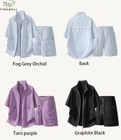Ensemble 2 pièces unisexe en nylon Ripstop : Veste zippée à col montant et short de protection solaire à séchage rapide avec taille élastique – Survêtement d'extérieur OEM