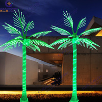 Vente en gros d'usine, arbre artificiel lumineux LED de 3 mètres, 24V, RGB, palmier en éclairage LED
