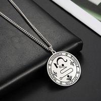 Collier pendentif Myshape en acier inoxydable avec sceau de l'ange Jophiel, style vintage avec chaîne à maillons, sceau de la beauté de Dieu pour homme