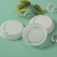 Couvre-tasses à café en papier PLA compostable de 90 mm, bouchons de tasses jetables biodégradables