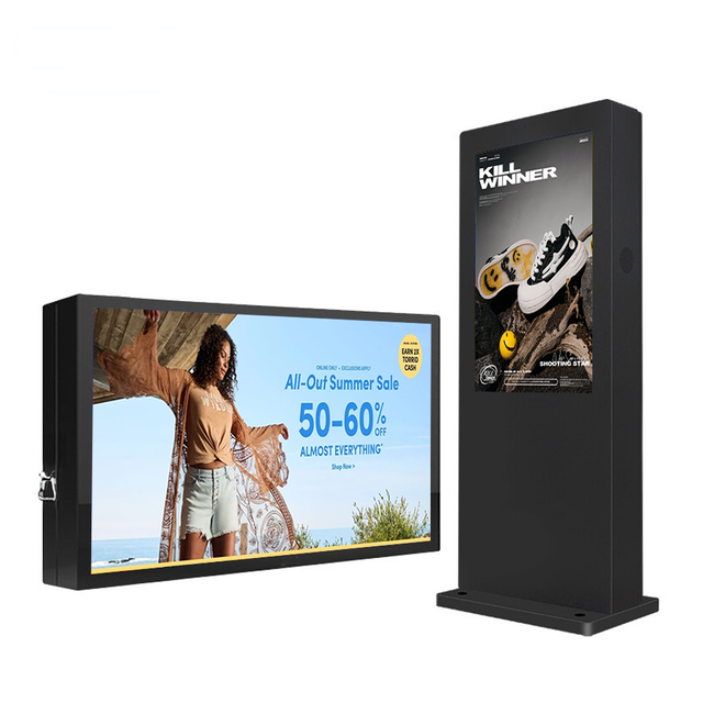 43 - 75 Inch Interactive Touch Screen Optional Outdoor Digital Signage 2500 Nits IP65 Waterproof LCD Advertising Totem Kiosk