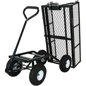 Customization Folding steel mesh Gardens farms work carts outdoor carts wagon trolley with 600D