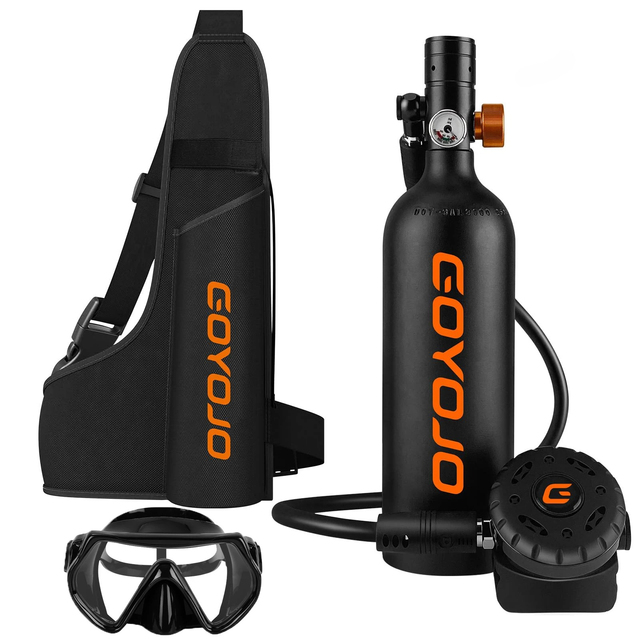 1L Mini Scuba Diving Tank with Mask Portable Diving Cylinder 10-15 Minutes Underwater Breathing Equipment