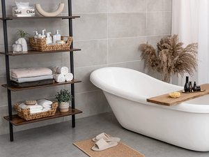 Panier de rangement ouvert tissé à la main écologique avec poignées, poubelle en osier durable pour l'organisation des étagères - Product Image 5