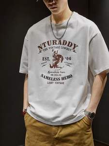 Maglietta da uomo oversize in cotone di <span class=keywords><strong>prima</strong></span> <span class=keywords><strong>classe</strong></span> stampa con Logo personalizzato - Product Image 5