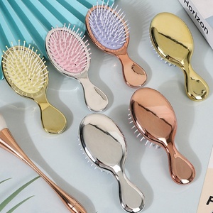 Electroplated Air Cushion Massage <strong>Brush</strong> Portable <strong>Hair</strong> <strong>Brush</strong> for Kids Rose Gold Silver <strong>Travel</strong> <strong>Hair</strong> <strong>Brush</strong> - Product Image 1