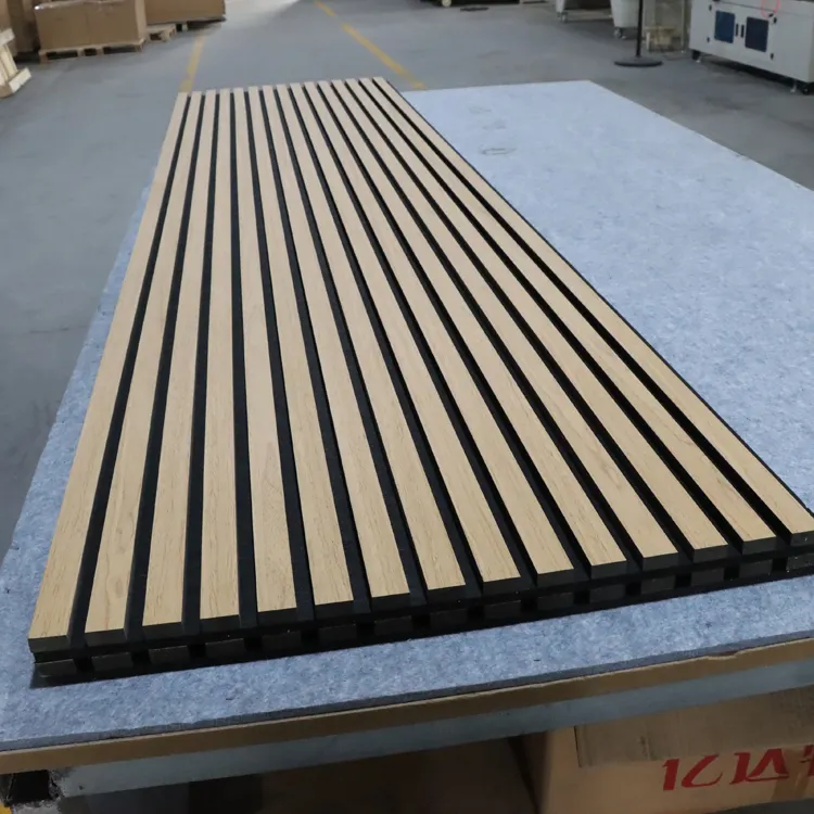 Eco Friendly natural wood acoustic slat wall panels mdf acoustic panel wooden veneer wood panel for interior wall And ceiling