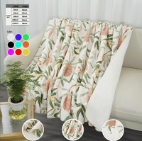 Selimut bunga cat air daun selimut bulu halus nyaman bunga flanel lempar untuk Sofa tempat tidur kursi dekorasi rumah hadiah