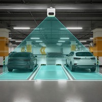 Système de détection de stationnement vidéo à déploiement progressif EBO-TECH avec caméra IA 4MP et boîtier VLM centralisé pour guidage de parking intérieur évolutif