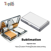 Étui à cigarettes personnalisé avec logo imprimé par sublimation pour cadeau promotionnel, cadeau personnalisé, vente en gros Topjlh