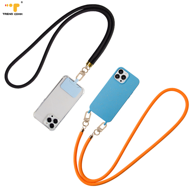 High Quality Customized Double Side Round Rope Lanyard Polyester 10mm Shoulder Crossbody Chain Phone Case for iPhone 12 Pro Max