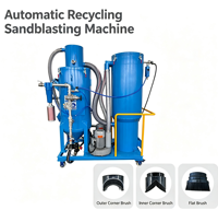 99% Machine de soufflage de recyclage de sable pour rayon réglable de dérouillage de coque de navire avec pompe et moteur de composants de noyau