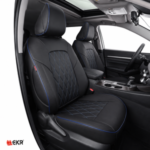 Coprisedili Auto EKR di Lusso in Pelle PU, Trapuntatura a Diamante, Universali per Tutte le Stagioni, Compatibili con Airbag, Vendita all'Ingrosso - Product Image 1