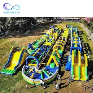270m विशाल inflatable कूद बाधा कोर्स के लिए अनुकूलित डिजाइन inflatable आउटडोर बाधा कोर्स inflatable भूलभुलैया पार्टी