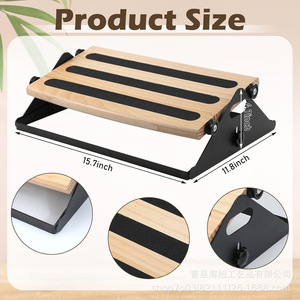 Reposapiés Ajustable de Madera Maciza, Forma Triangular, Diseño Minimalista, para Oficina - Product Image 4