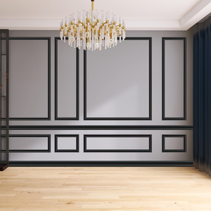 Moulure murale noire moderne autocollante en TPE, plaque décorative DIY pour fond de meuble et cadre mural - Product Image 5
