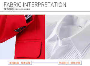 Ensemble de costume rouge pour enfants robe de garçon version coréenne performance décontractée fleur enfant petit costume <span class=keywords><strong>manteau</strong></span> costumes de garçon - Product Image 5