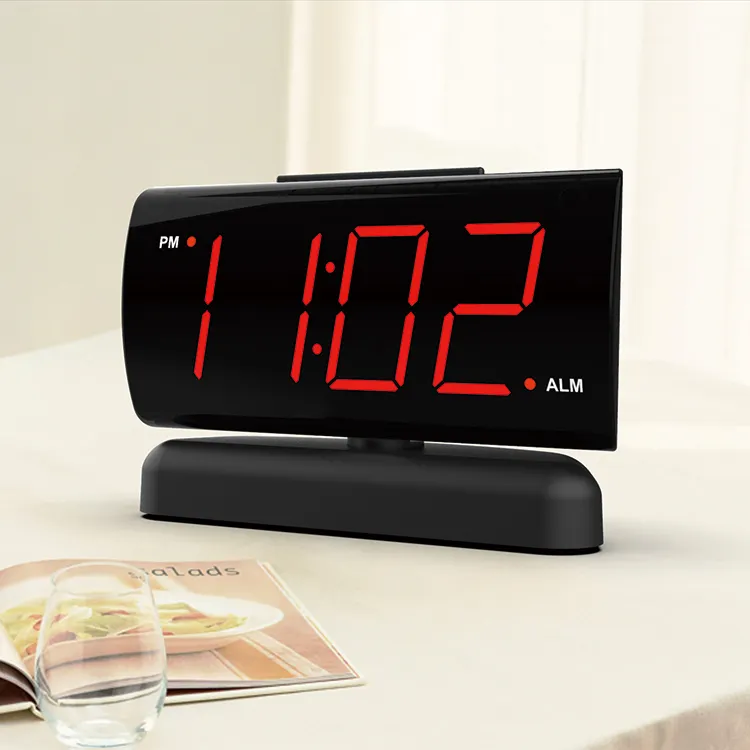 Nouveau populaire rouge affichage numérique Jumbo chiffres Led réveil promotionnel moderne bureau Table horloge jour nuit