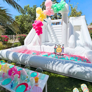 Trampoline gonflable Combo Château de trampoline de mariage Trampoline <span class=keywords><strong>blanc</strong></span> commercial Maison avec toboggan - Product Image 5