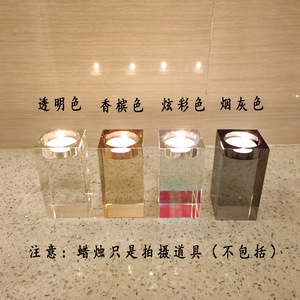 Honor of Crysal Wedding Party K9 Crystal Tealight Candle <strong>Holder</strong> Jars Square Glass Candle Container <strong>Candlestick</strong> <strong>Holders</strong> - Product Image 3