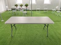 Table pliante d'extérieur durable en fer forgé de 1,83 m x 76 cm, style contemporain, pour hôtels, traiteurs, mariages et fêtes