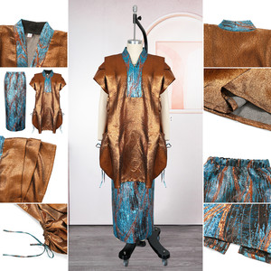 Robes Africaines Tendances S10722 pour Femmes, Ensemble Dashiki Imprimé : Robe et Jupe, Deux <span class=keywords><strong>Pièces</strong></span>, Robes de Soirée <span class=keywords><strong>Boubou</strong></span> pour Femmes - Product Image 6