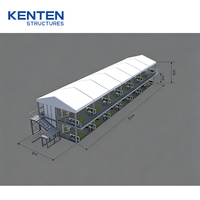 Structure sportive en aluminium robuste KENTEN, bâtiment modulaire à deux étages, pavillon d'événements à double étage, tente de practice de golf