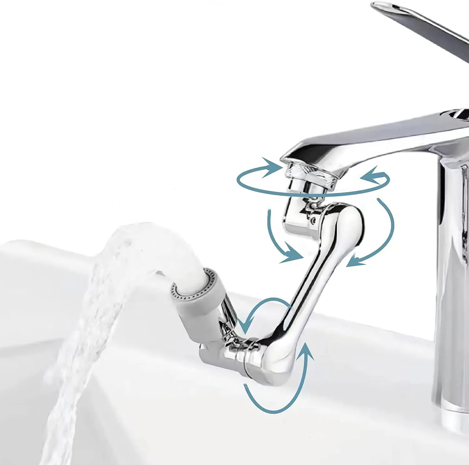 Phổ Xoay vòi Extender cho phòng tắm nhà bếp OEM Chrome nước hiện đại Vòi nước máy lọc nước hộ gia đình nhà bếp tap