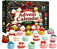 Calendrier de l'Avent Squishy de Noël – Coffret Surprise – Jouet Anti-Stress Doux en Forme de Boule pour Adultes et Enfants – Cadeau de Fêtes