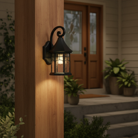 Applique Murale LED Classique Moderne IP56 Étanche pour Extérieur, Lampe Décorative de Jardin avec Verre et Aluminium de Qualité Supérieure, IRC Élevé 95