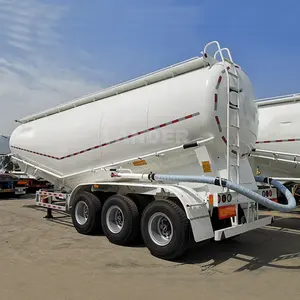 Powder Flour Fly Ash Transport 40 Cubic Meters Light Tanker Aluminum Alloy Bulk Cement Trailer