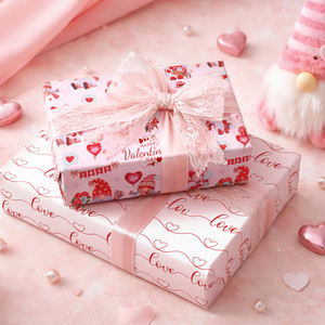 Original pink Valentine's Day copperplate <b>paper</b> <b>packaging</b> <b>paper</b> - Product Image 5