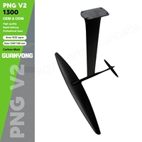 Aile avant de planche hydrofoil en fibre de carbone légère noire 6 kg avec mât en aluminium, série GY Axis Foil PNG 1300V2, usine OEM/ODM