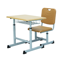 Ensemble bureau et chaise d'école primaire en Roumanie, réglable en hauteur, pour enfants