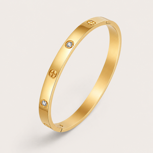 Pulseras de Acero Inoxidable con Baño de Oro de 18K y Diamantes, Joyería de Moda Resistente al Deslustre, Venta al Por Mayor para Mujeres y Niñas - Product Image 2