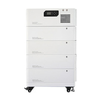 Batterie solaire domestique empilable 51,2 V 20 kWh 25 kWh 100 Ah, système de stockage d'énergie photovoltaïque hybride sur réseau, station d'énergie au lithium CAN