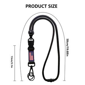 Lanière de haute qualité en métal noir robuste et réglable avec crochet, pour bureau, médecin, <span class=keywords><strong>infirmière</strong></span>, étudiant, femme, avec <span class=keywords><strong>porte</strong></span>-clés en métal, lanière d'identification - Product Image 2