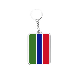 Acrylic Keychains & Pendants Light Keychains Gambia Flags Various Countries Accessories for Fans - Product Image 1