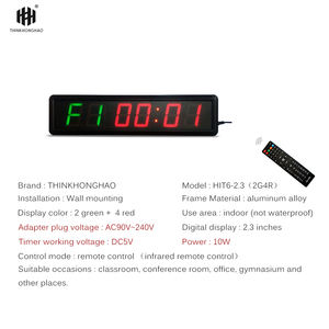 Hangzhou Hong Hao 2.3 pouces rouge numérique LED horloge murale 6 chiffres ensemble horloge minuterie Sport <span class=keywords><strong>boxe</strong></span> minuterie ronde - Product Image 5