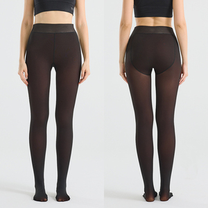 Haute qualité taille haute épais solide femmes hiver <span class=keywords><strong>chaud</strong></span> collants polaire doublé Anti affaissement collants grande taille - Product Image 6