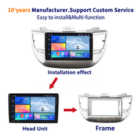 Meihua 2 Din Android Auto Stereo Dash Panel Facia Frame Kit pour Hyundai Tucson IX35 2015-2018 Montage facile sur tableau de bord