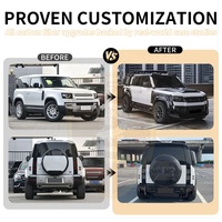 Pour Land Rover Defender 110 KN Style Kit de carrosserie en Fiber de carbone sèche lèvre avant pare-chocs Canards Grille garde-boue arrière fusées évents latéraux