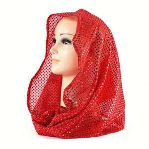 Lightweight <b>Sequins</b> Headscarf Breathable 45x42cm Solid Color Ladies Shawl Ethnic Style Head Cover - Product Image 4
