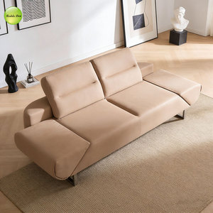 Divano Letto Multifunzione Salvaspazio in Tessuto/Pelle con Poggiatesta Regolabile e Gambe in Metallo per Soggiorno/Corridoio/Hotel/Appartamento - Product Image 2