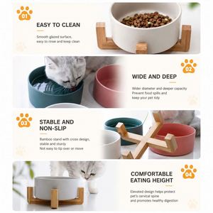 Custom logo Food Grade Stoneware <b>Ceramic</b> Cat <b>Dog</b> Bowls Wholesale Event Gift Large Capacity Pet Feeding Bowl - Product Image 4