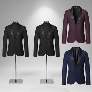 <span class=keywords><strong>Costume</strong></span> <span class=keywords><strong>Homme</strong></span> Slim Fit Uni Anti-plis à Bouton Unique, Taille et Couleur Personnalisables, Idéal <span class=keywords><strong>pour</strong></span> le Quotidien - Product Image 2