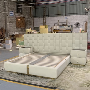 MR High End Light Luxury Cama de cuero posmoderna Camas tapizadas de estilo italiano Gran Villa Dormitorio Cama king size Muebles para el hogar - Product Image 4